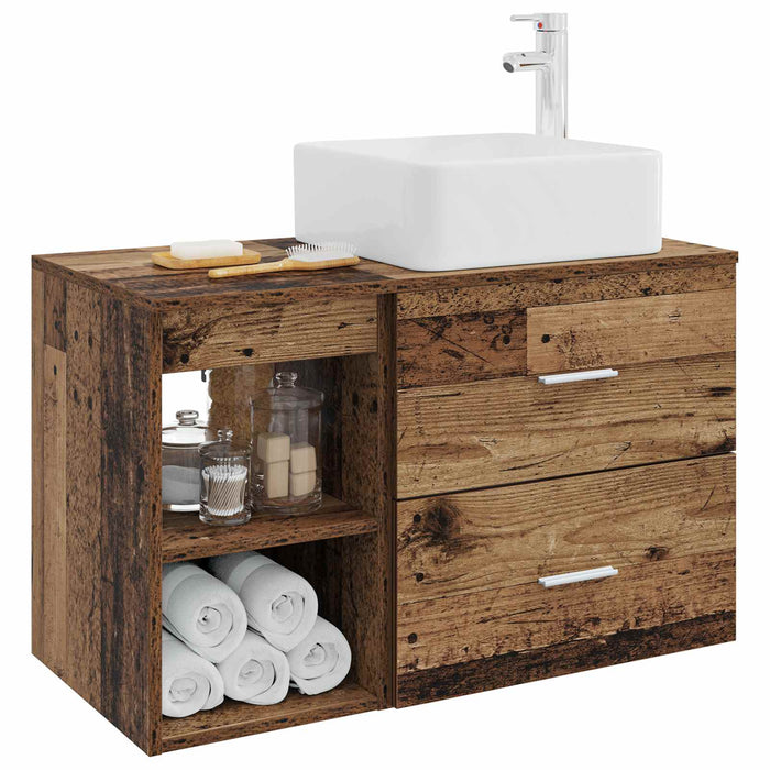 Set de mobilier pentru baie 2 pcs Lemn vechi Lemn prelucrat WALTI