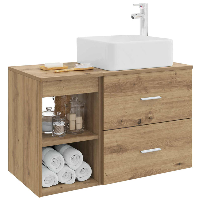 Set de mobilier pentru baie 2 pcs Stejar Artizanal WALTI