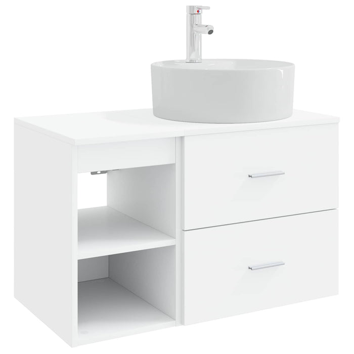Set de mobilier pentru baie 2 pcs Alb Lemn prelucrat WALTI