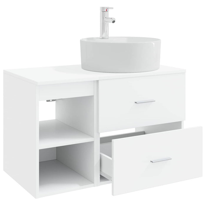 Set de mobilier pentru baie 2 pcs Alb Lemn prelucrat WALTI