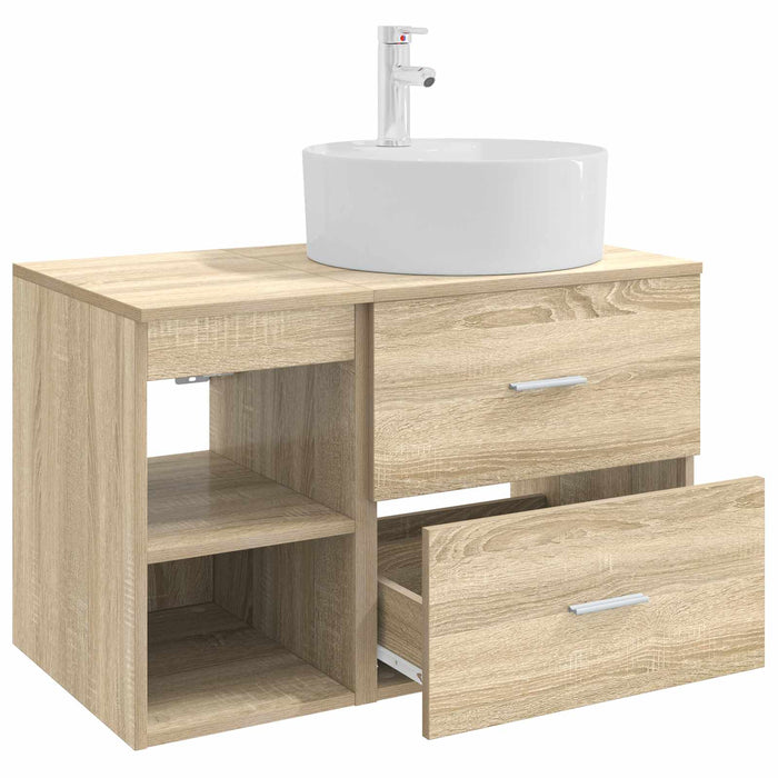 Set de mobilier pentru baie 2 pcs Stejar Sonoma Lemn prelucrat WALTI