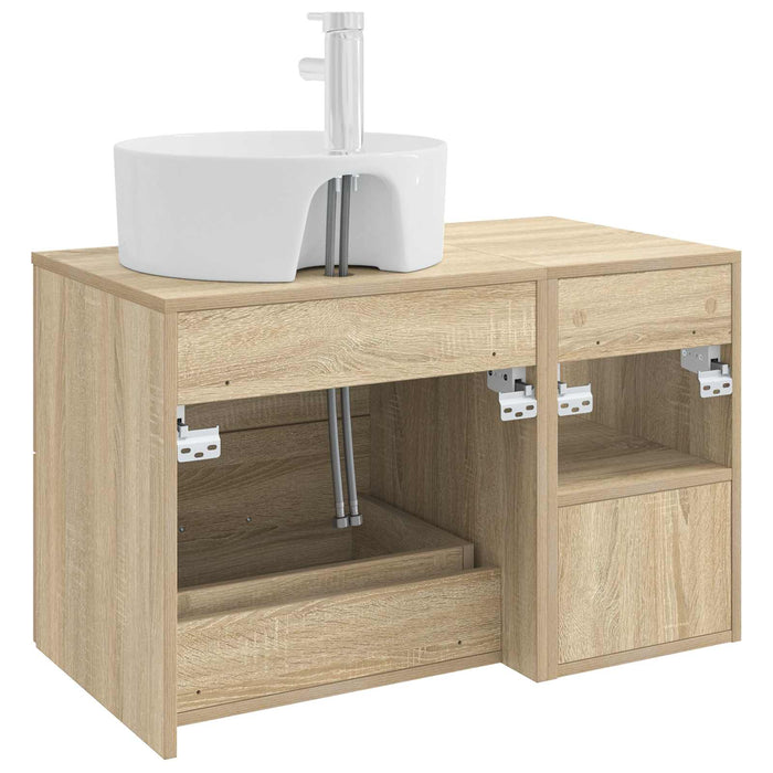 Set de mobilier pentru baie 2 pcs Stejar Sonoma Lemn prelucrat WALTI