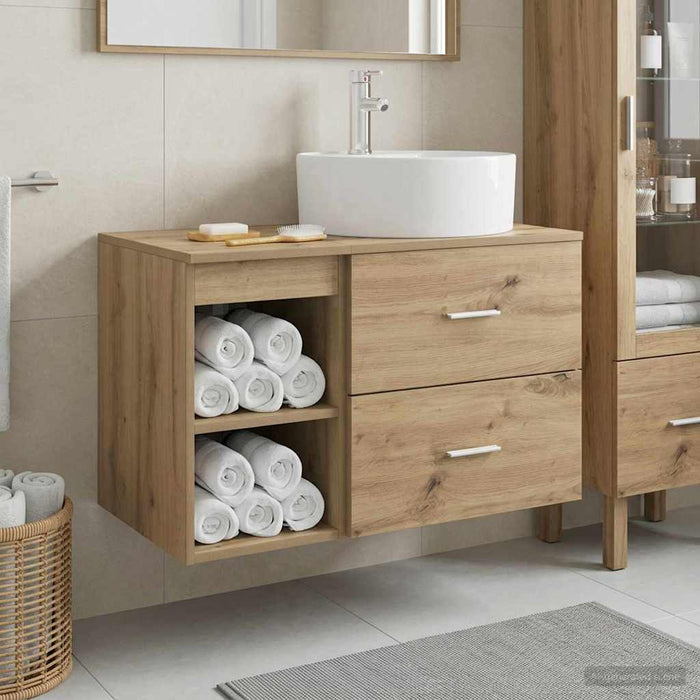 Set de mobilier pentru baie 2 pcs Stejar Artizanal WALTI