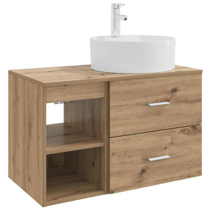 Set de mobilier pentru baie 2 pcs Stejar Artizanal WALTI