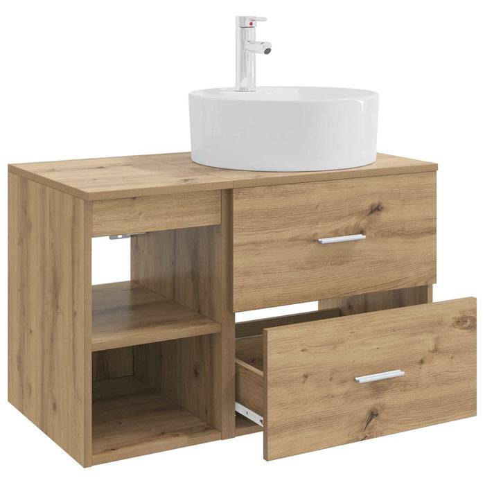 Set de mobilier pentru baie 2 pcs Stejar Artizanal WALTI