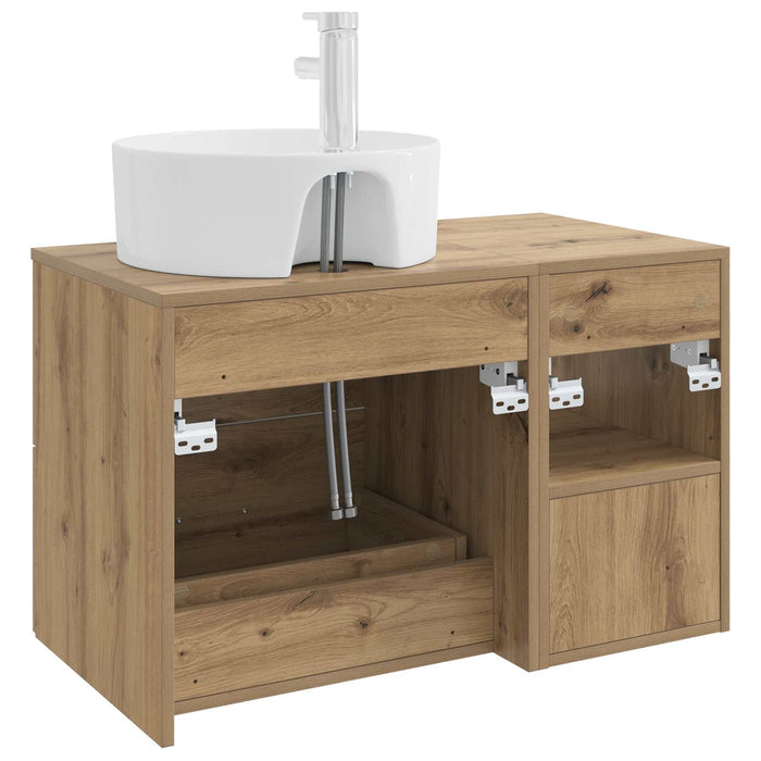 Set de mobilier pentru baie 2 pcs Stejar Artizanal WALTI