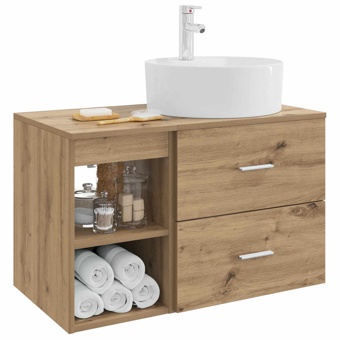 Set de mobilier pentru baie 2 pcs Stejar Artizanal WALTI