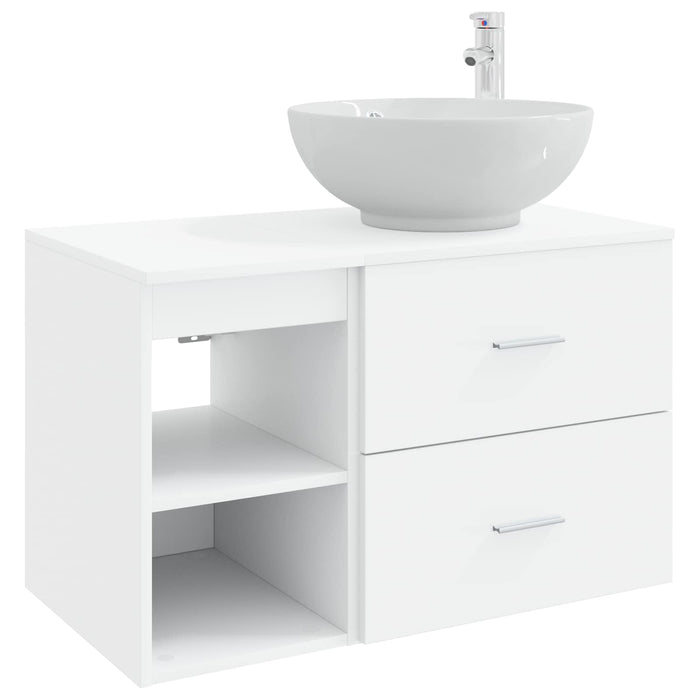 Set de mobilier pentru baie 2 pcs Alb Lemn prelucrat WALTI