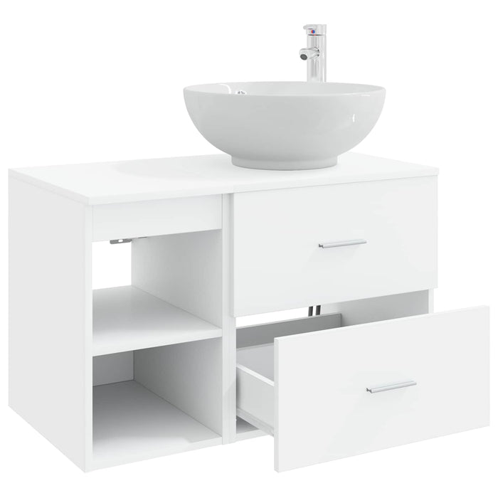 Set de mobilier pentru baie 2 pcs Alb Lemn prelucrat WALTI