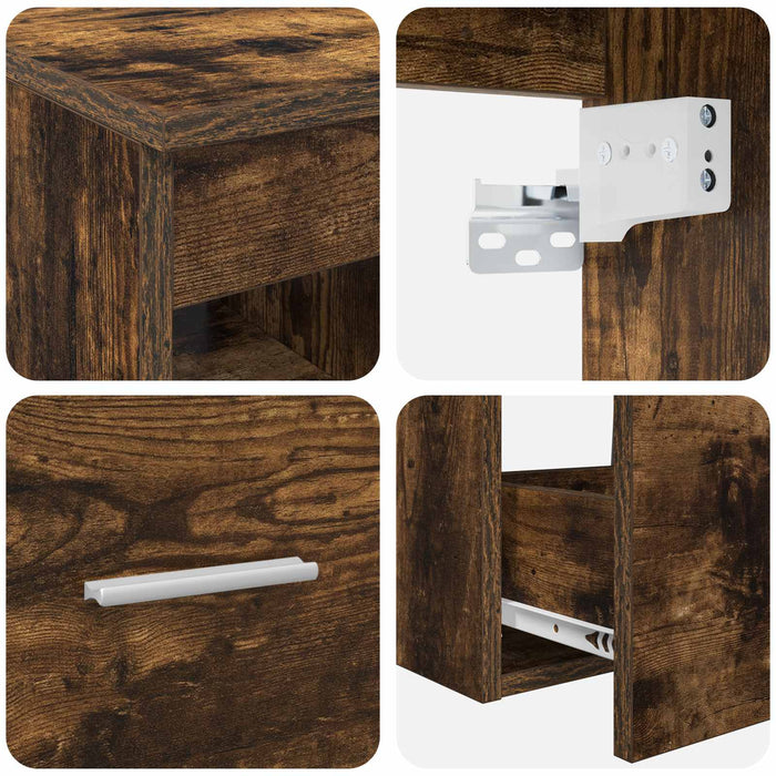Set de mobilier pentru baie 2 pcs Stejar fumuriu Lemn prelucrat WALTI
