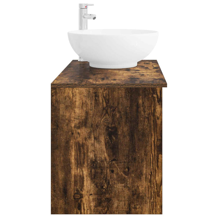Set de mobilier pentru baie 2 pcs Stejar fumuriu Lemn prelucrat WALTI