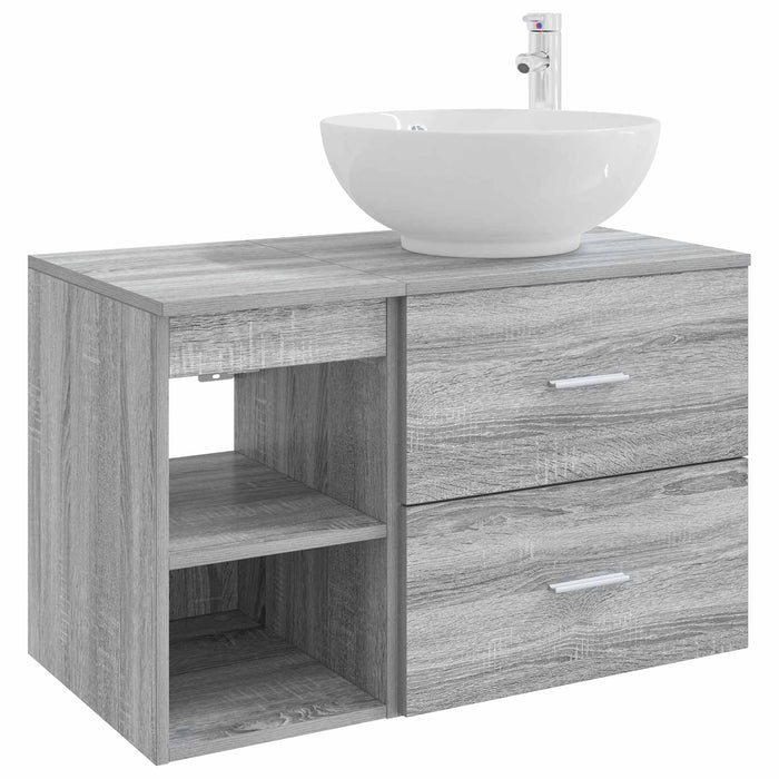 Set de mobilier pentru baie 2 pcs Sonoma gri Lemn prelucrat WALTI