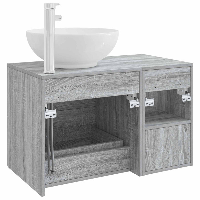 Set de mobilier pentru baie 2 pcs Sonoma gri Lemn prelucrat WALTI
