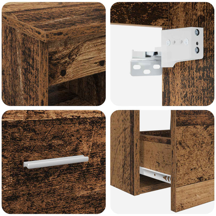 Set de mobilier pentru baie 2 pcs Lemn vechi Lemn prelucrat WALTI