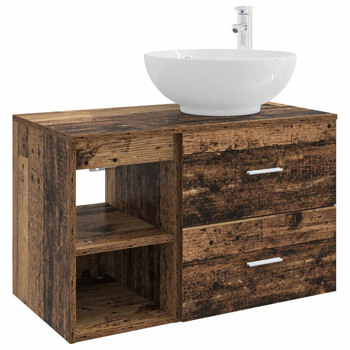 Set de mobilier pentru baie 2 pcs Lemn vechi Lemn prelucrat WALTI