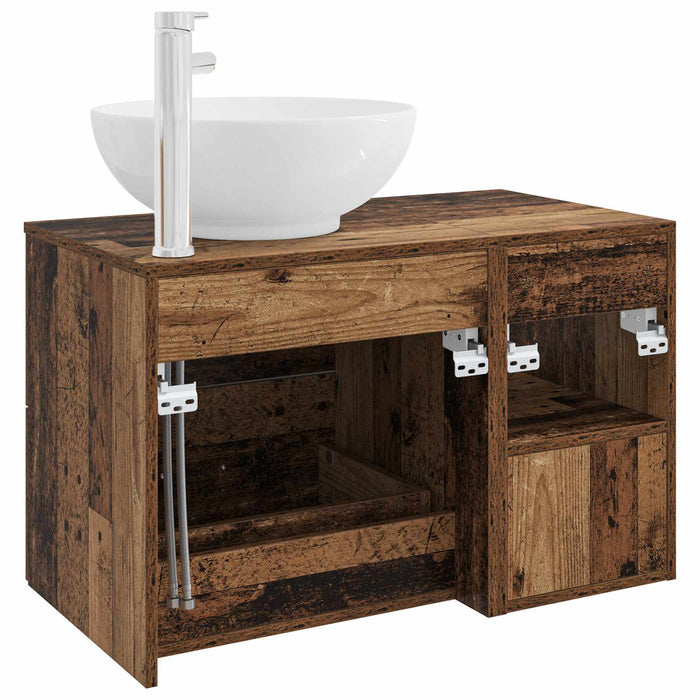 Set de mobilier pentru baie 2 pcs Lemn vechi Lemn prelucrat WALTI