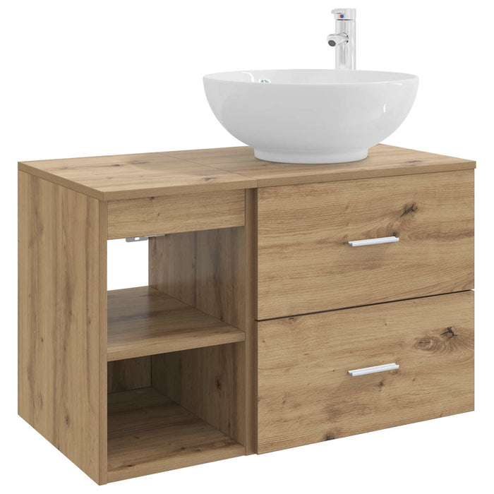 Set de mobilier pentru baie 2 pcs Stejar Artizanal WALTI