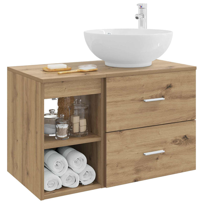 Set de mobilier pentru baie 2 pcs Stejar Artizanal WALTI