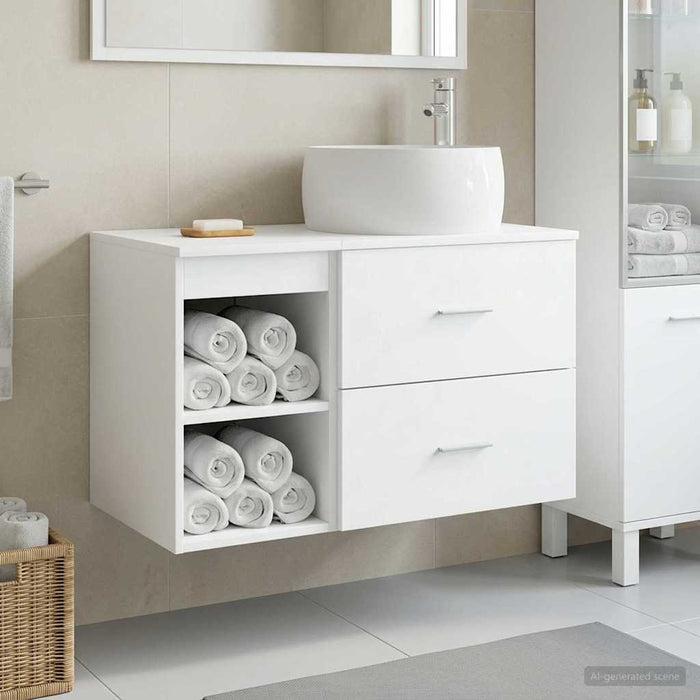 Set de mobilier pentru baie 2 pcs Alb Lemn prelucrat WALTI