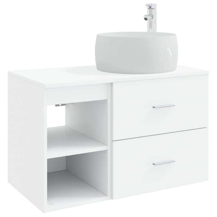 Set de mobilier pentru baie 2 pcs Alb Lemn prelucrat WALTI