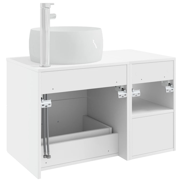 Set de mobilier pentru baie 2 pcs Alb Lemn prelucrat WALTI