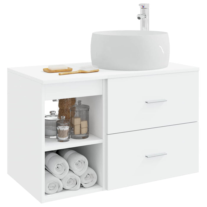 Set de mobilier pentru baie 2 pcs Alb Lemn prelucrat WALTI