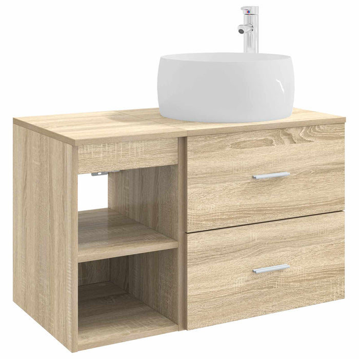 Set de mobilier pentru baie 2 pcs Stejar Sonoma Lemn prelucrat WALTI