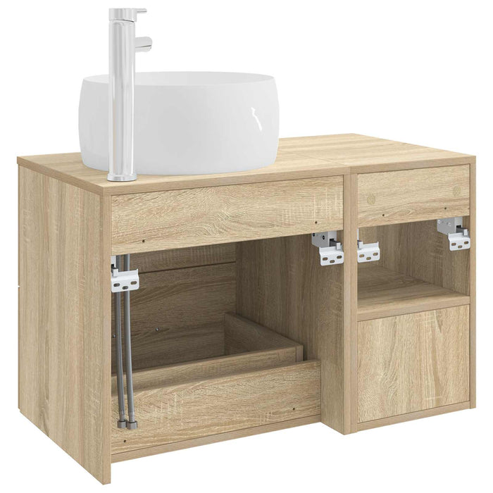 Set de mobilier pentru baie 2 pcs Stejar Sonoma Lemn prelucrat WALTI