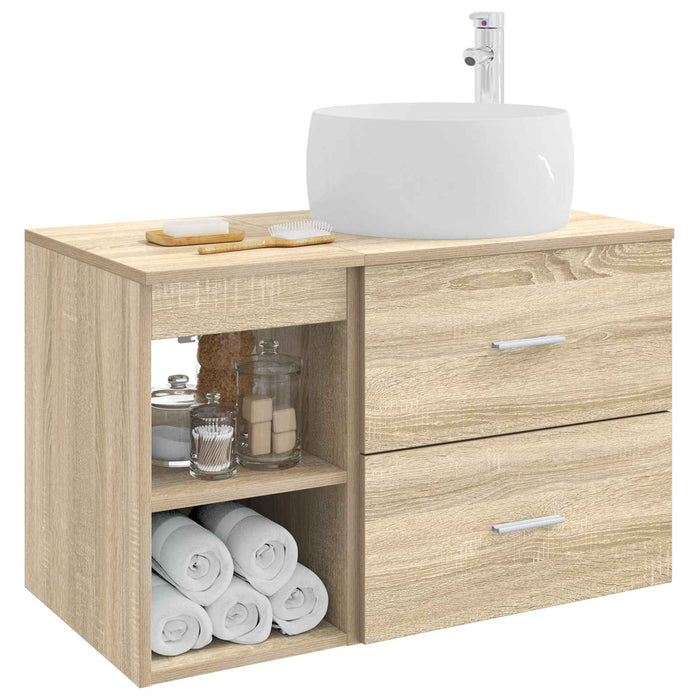 Set de mobilier pentru baie 2 pcs Stejar Sonoma Lemn prelucrat WALTI