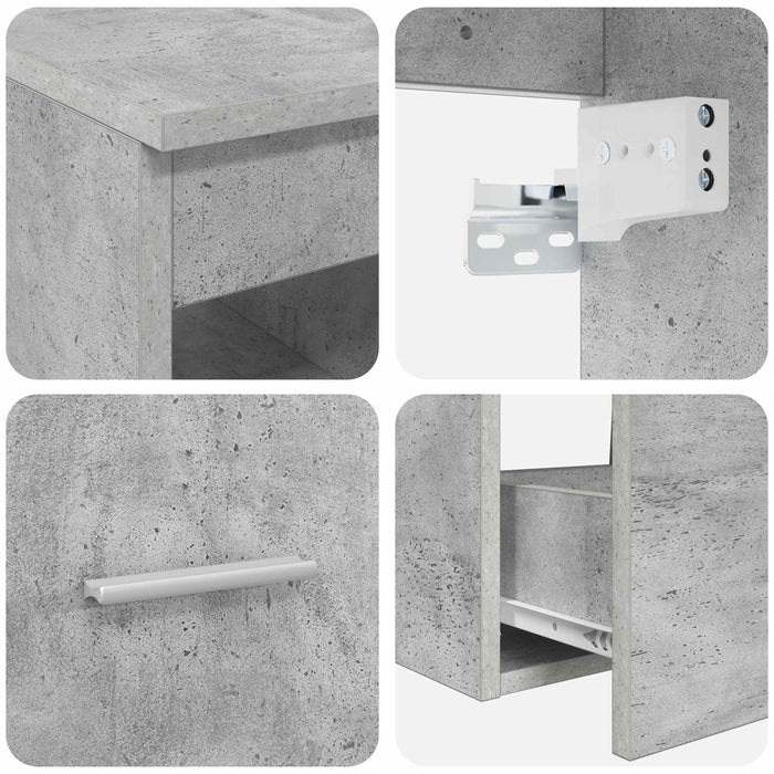 Set de mobilier pentru baie 2 pcs Gri Beton Lemn prelucrat WALTI