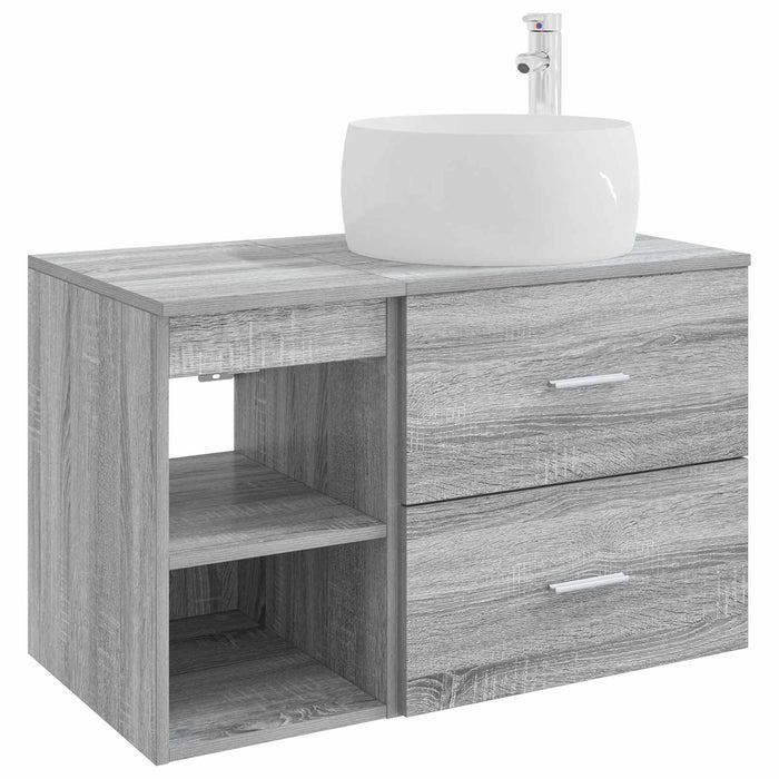 Set de mobilier pentru baie 2 pcs Sonoma gri Lemn prelucrat WALTI