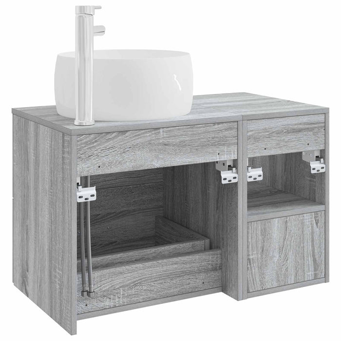 Set de mobilier pentru baie 2 pcs Sonoma gri Lemn prelucrat WALTI