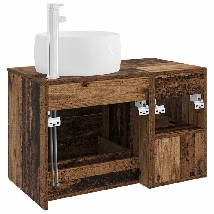Set de mobilier pentru baie 2 pcs Lemn vechi Lemn prelucrat WALTI