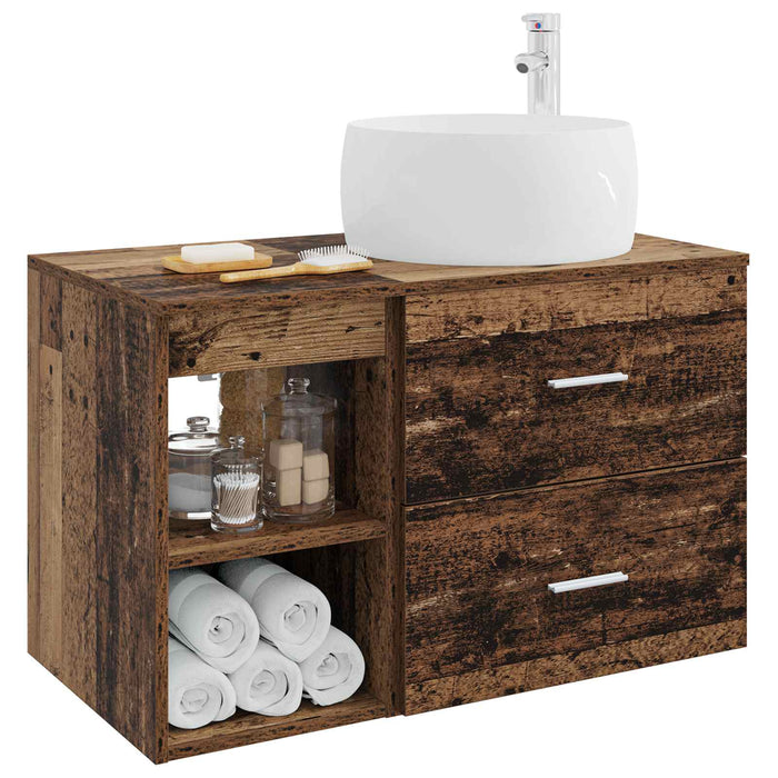 Set de mobilier pentru baie 2 pcs Lemn vechi Lemn prelucrat WALTI