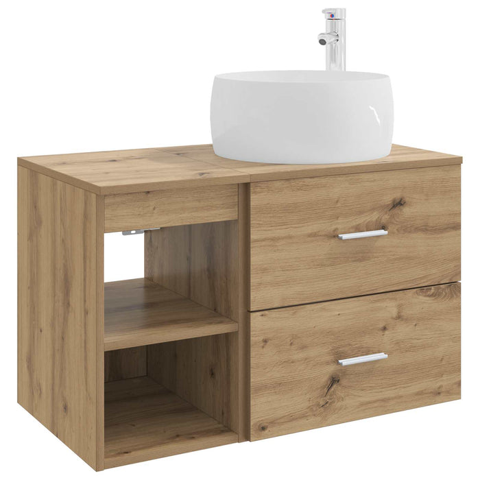 Set de mobilier pentru baie 2 pcs Stejar Artizanal WALTI