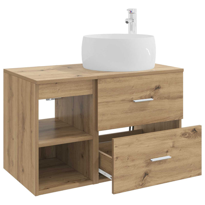 Set de mobilier pentru baie 2 pcs Stejar Artizanal WALTI