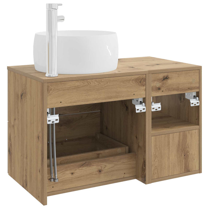 Set de mobilier pentru baie 2 pcs Stejar Artizanal WALTI
