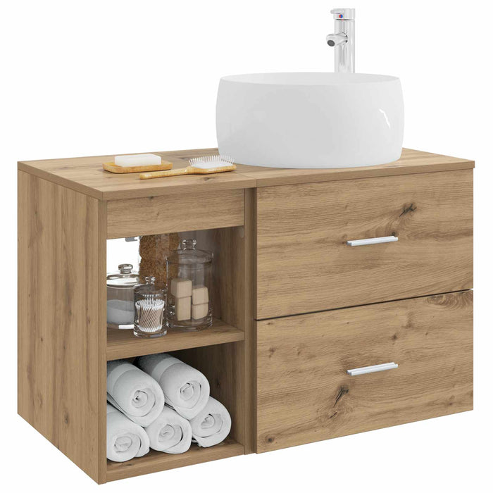 Set de mobilier pentru baie 2 pcs Stejar Artizanal WALTI