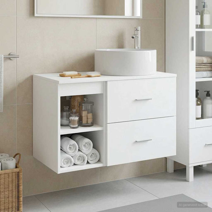 Set de mobilier pentru baie 2 pcs Alb Lemn prelucrat WALTI