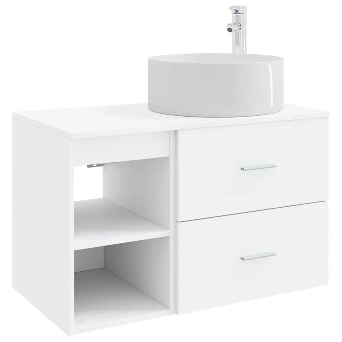 Set de mobilier pentru baie 2 pcs Alb Lemn prelucrat WALTI
