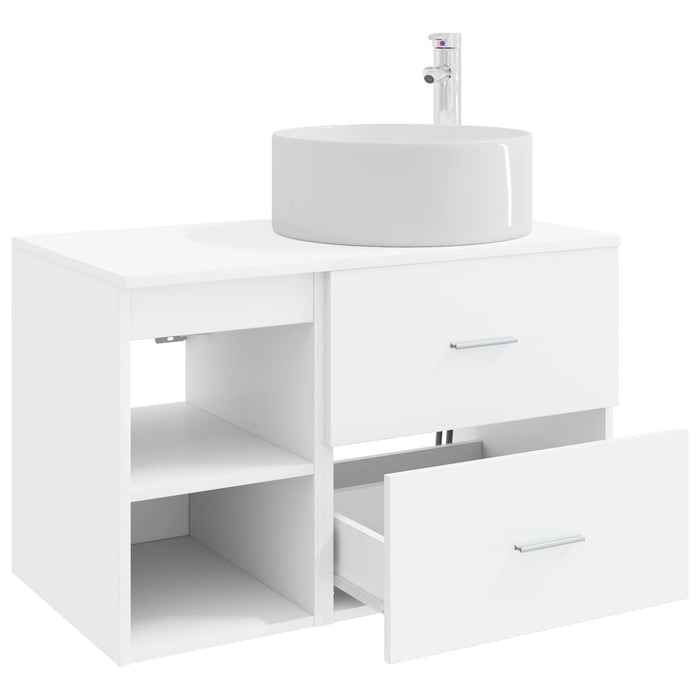 Set de mobilier pentru baie 2 pcs Alb Lemn prelucrat WALTI