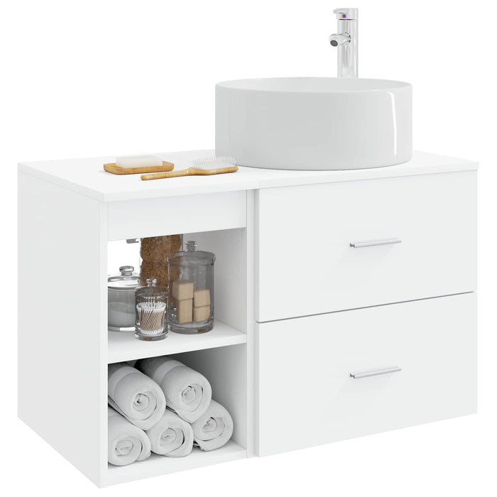 Set de mobilier pentru baie 2 pcs Alb Lemn prelucrat WALTI