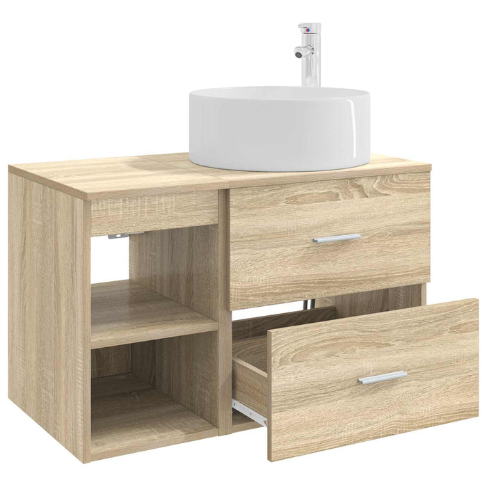 Set de mobilier pentru baie 2 pcs Stejar Sonoma Lemn prelucrat WALTI