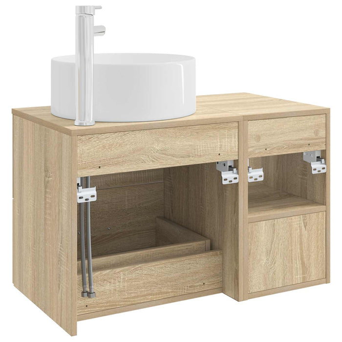 Set de mobilier pentru baie 2 pcs Stejar Sonoma Lemn prelucrat WALTI