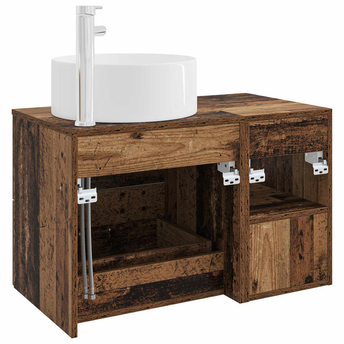 Set de mobilier pentru baie 2 pcs Lemn vechi Lemn prelucrat WALTI