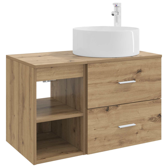 Set de mobilier pentru baie 2 pcs Stejar Artizanal WALTI