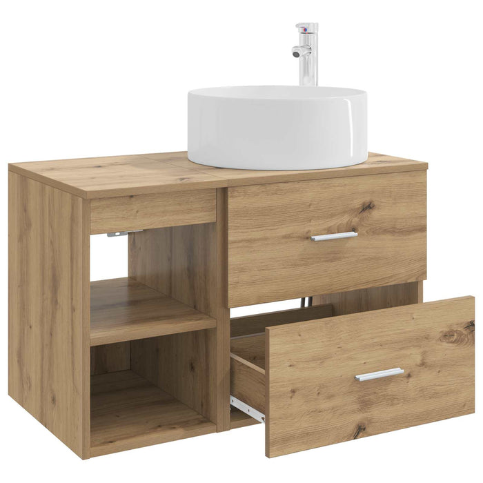 Set de mobilier pentru baie 2 pcs Stejar Artizanal WALTI