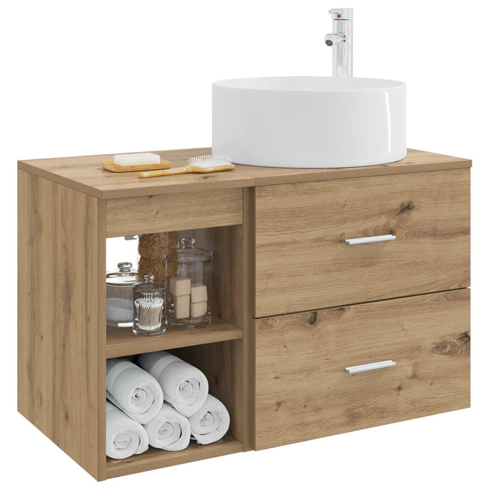 Set de mobilier pentru baie 2 pcs Stejar Artizanal WALTI