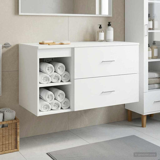 Set de mobilier pentru baie 2 pcs Alb Lemn prelucrat - WALTI WALTI