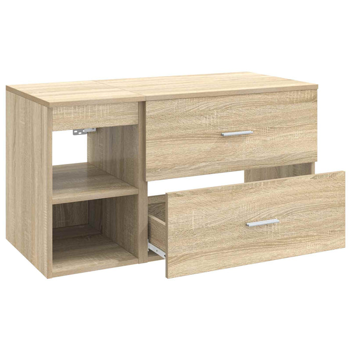 Set de mobilier pentru baie 2 pcs Stejar Sonoma Lemn prelucrat WALTI
